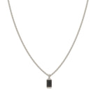 Ανδρικό Κολιέ Guess Barrio JUMN06071JWSTBKT/U Ασημί με Μαύρη Ταυτότητα