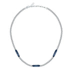 Ανδρικό Κολιέ Maserati JM425AVD109 Ατσάλινο Ασημί με Μπλε Στοιχεία