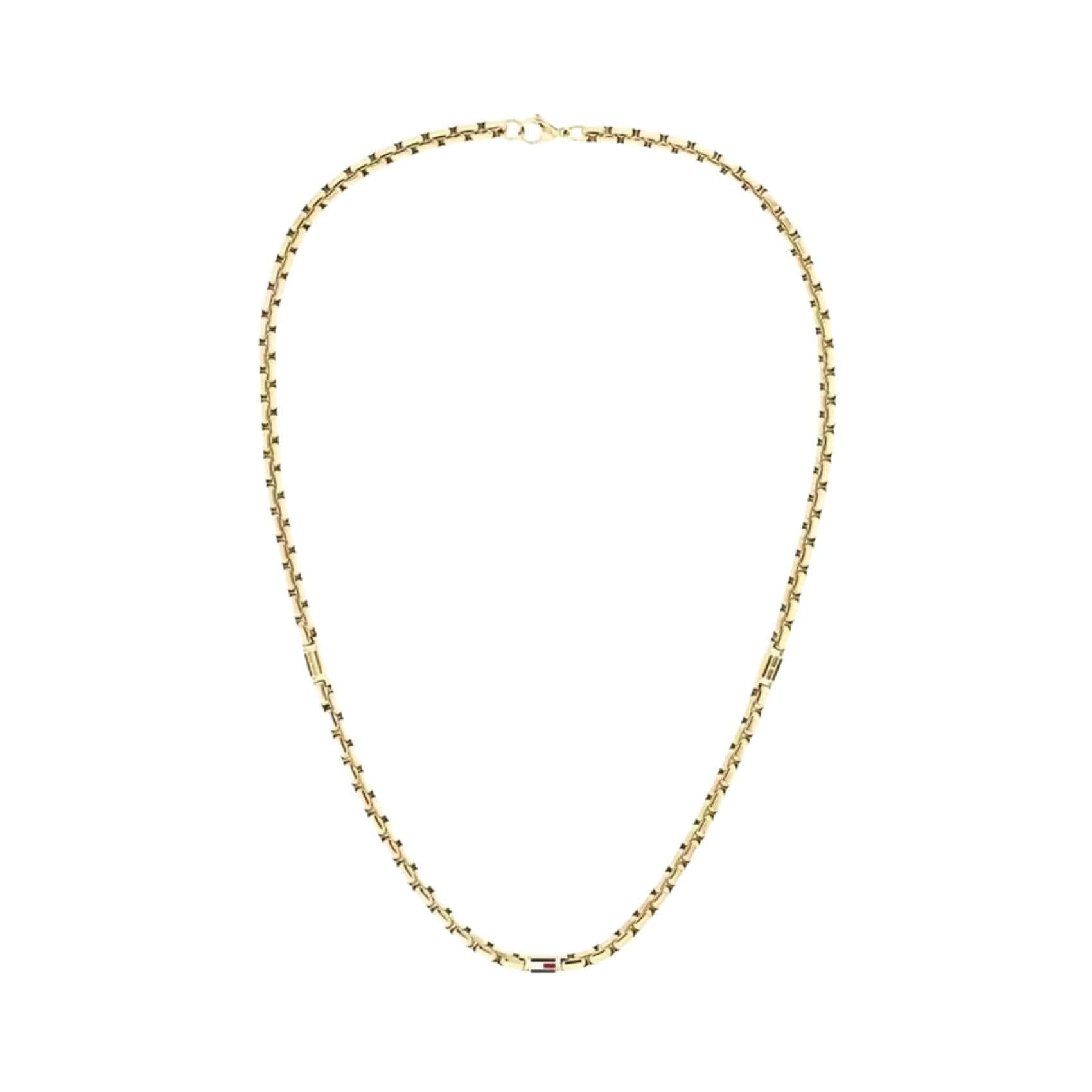 Μοτίφ με λογότυπο στο ανδρικό κολιέ Tommy Hilfiger 2790673 σε χρυσό χρώμα από ανοξείδωτο ατσάλι.