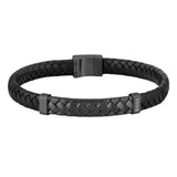 Ανδρικό Μαύρο Δερμάτινο Βραχιόλι Boss 1580676M