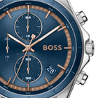 Ρολόι Boss Bossletic 1514336 Με Ασημί Μπρασελέ & Μπλε Καντράν