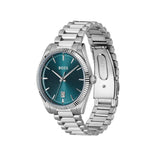 Μπλε καντράν 40mm του ανδρικού ρολογιού Boss Cheswick 1514309 με ένδειξη ημερομηνίας και ορυκτό κρύσταλλο ειδικής σκλήρυνσης.
