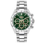 Ανδρικό Ρολόι Boss Hero 1514268 με Ασημί Μπρασελέ & Πράσινο Καντράν