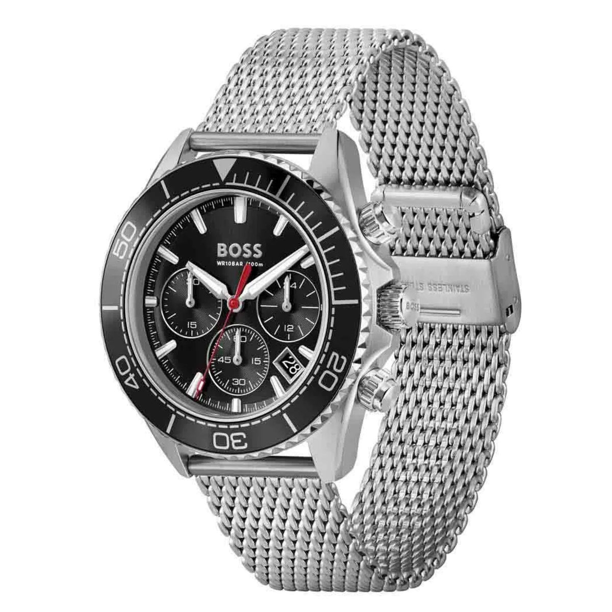 Ασημί ατσάλινο μπρασελέ ρολογιού Boss Sealiner 1514324