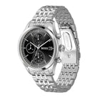 Ανδρικό Ρολόι Boss Stratus 1514328 με Ασημί Μπρασελέ & Μαύρο Καντράν
