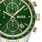 Ανδρικό Ρολόι Boss Stratus 1514345 Με Ασημί-Χρυσό Μπρασελέ & Πράσινο Καντράν