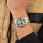 Ανδρικό Ρολόι Boss Tourmaster 1514286 με Ασημί Μπρασελέ & Μπλε Καντράν
