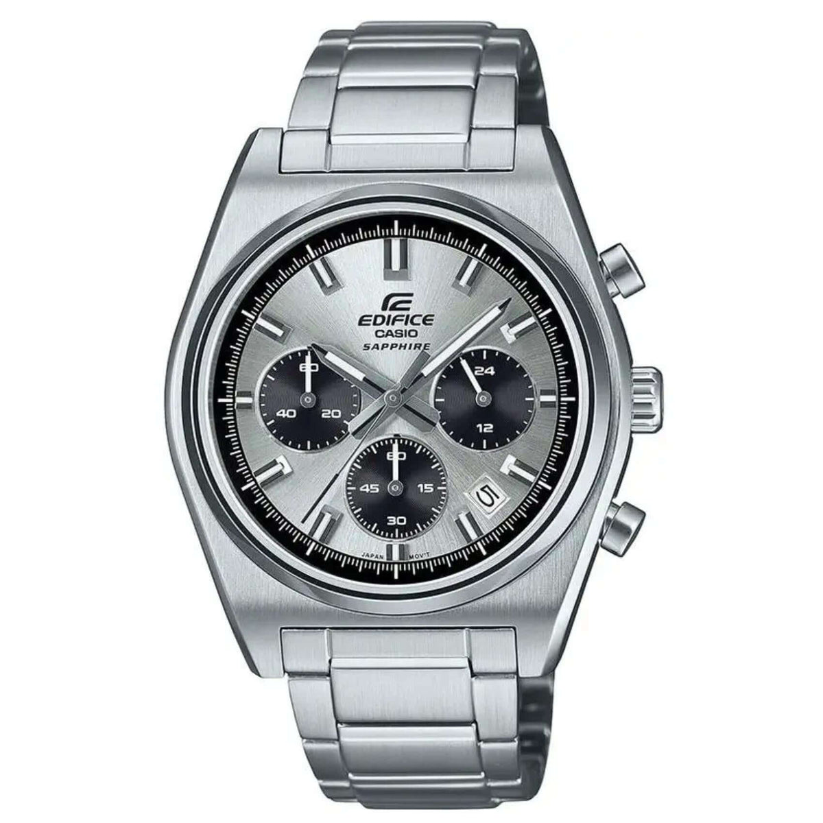 Ανδρικό ρολόι Casio Edifice EFB-730D-7AVUEF χρονογράφος με ασημί ατσάλινο μπρασελέ και ασημί καντράν 40 mm.