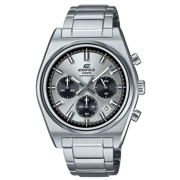 Ανδρικό ρολόι Casio Edifice EFB-730D-7AVUEF χρονογράφος με ασημί ατσάλινο μπρασελέ και ασημί καντράν 40 mm.