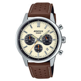 Ανδρικό Ρολόι Casio Edifice EFR-575L-7AEF Χρονογράφος με Καφέ Δερμάτινο Λουράκι