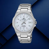 Ανδρικό ρολόι Casio Edifice EFR-S108DE-2AVUEF με ασημί ατσάλινο μπρασελέ και μαύρο καντράν 40mm.