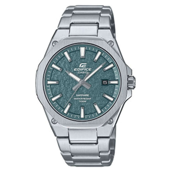 Ανδρικό ρολόι Casio Edifice EFR-S108DE-3AVUEF με ασημί ατσάλινο μπρασελέ και πράσινο καντράν 40 mm.
