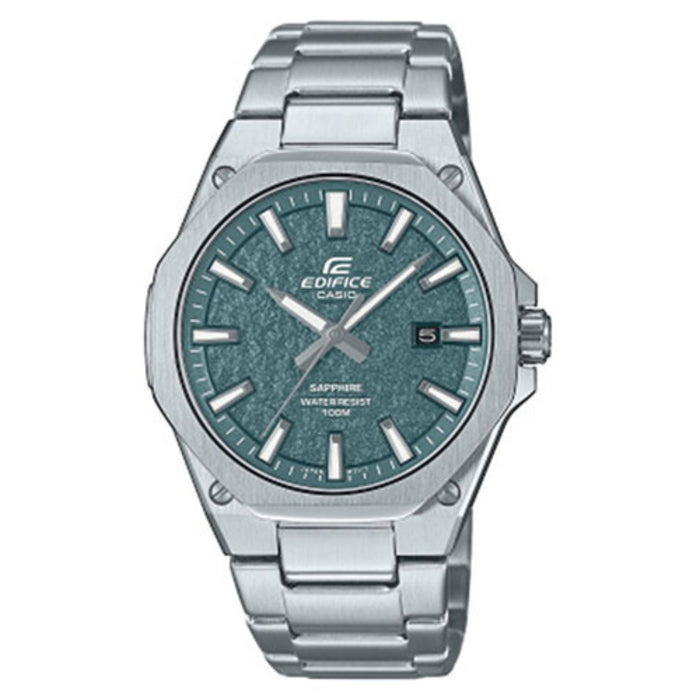 Ανδρικό ρολόι Casio Edifice EFR-S108DE-3AVUEF με ασημί ατσάλινο μπρασελέ και πράσινο καντράν 40 mm.