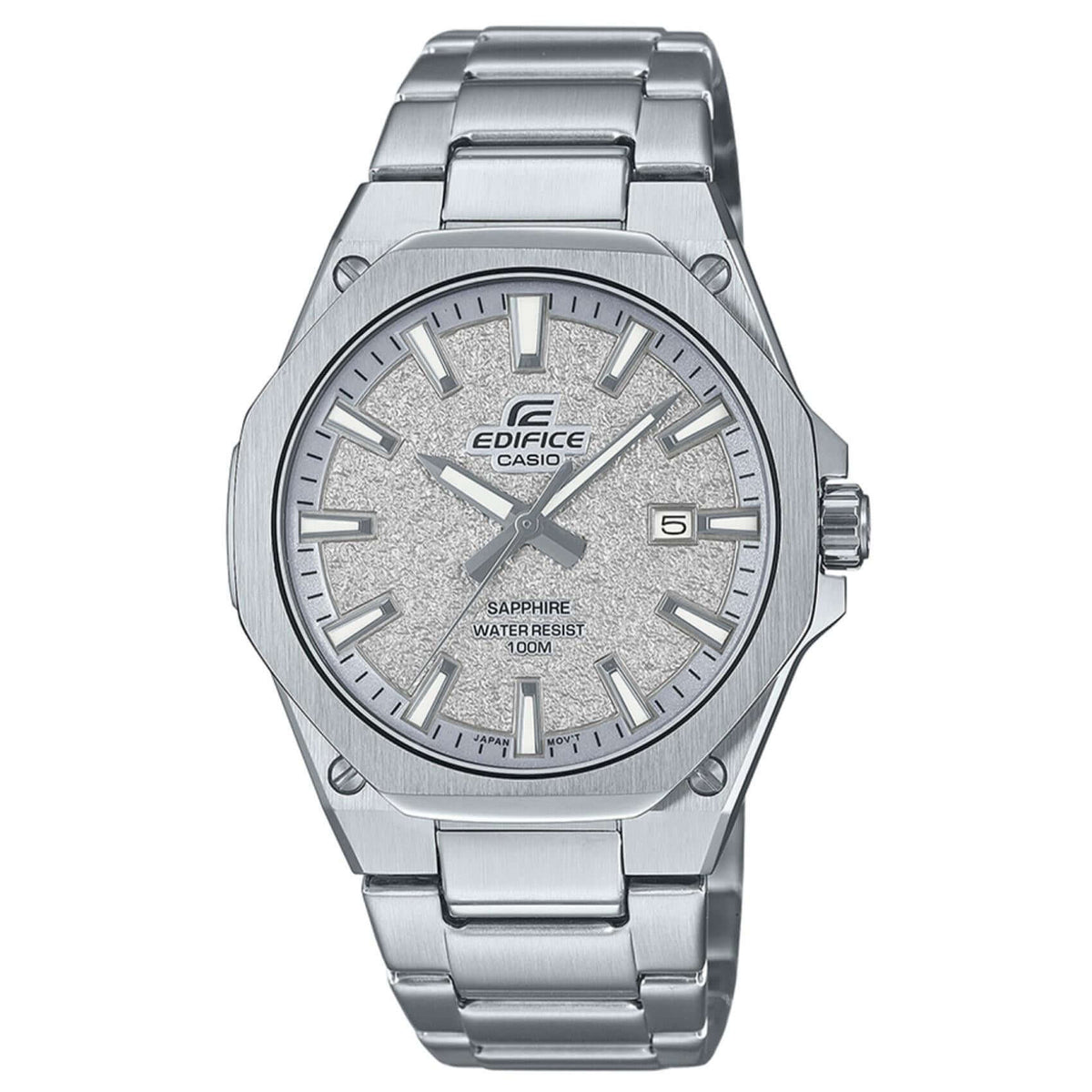 Ανδρικό ρολόι Casio Edifice EFR-S108DE-8AVUEF με ασημί ατσάλινο μπρασελέ και ασημί καντράν 40 mm.