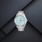 Ανδρικό Ρολόι Casio Edifice EFV-160D-2BVEF με Ασημί Μπρασελέ & Γαλάζιο Καντράν