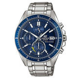 Ανδρικό ρολόι Casio Edifice Solar EFS-S510D-2AVUEF χρονογράφος με ασημί ατσάλινο μπρασελέ και μπλε καντράν 46 mm.
