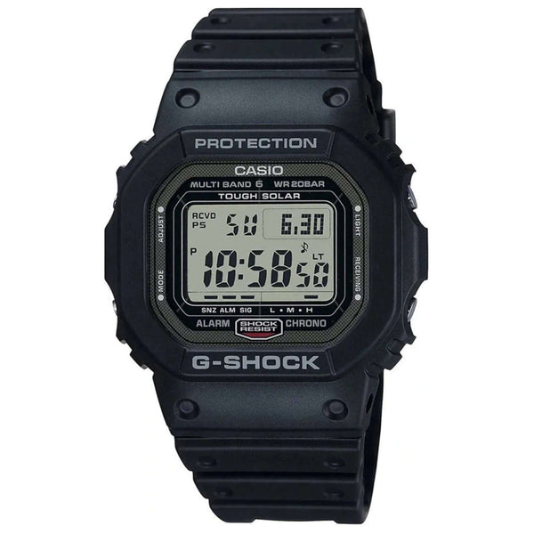 Ανδρικό ρολόι Casio G-SHOCK GW-5000U-1ER με μαύρο καουτσούκ λουράκι και μαύρο ψηφιακό καντράν 42.5 mm.