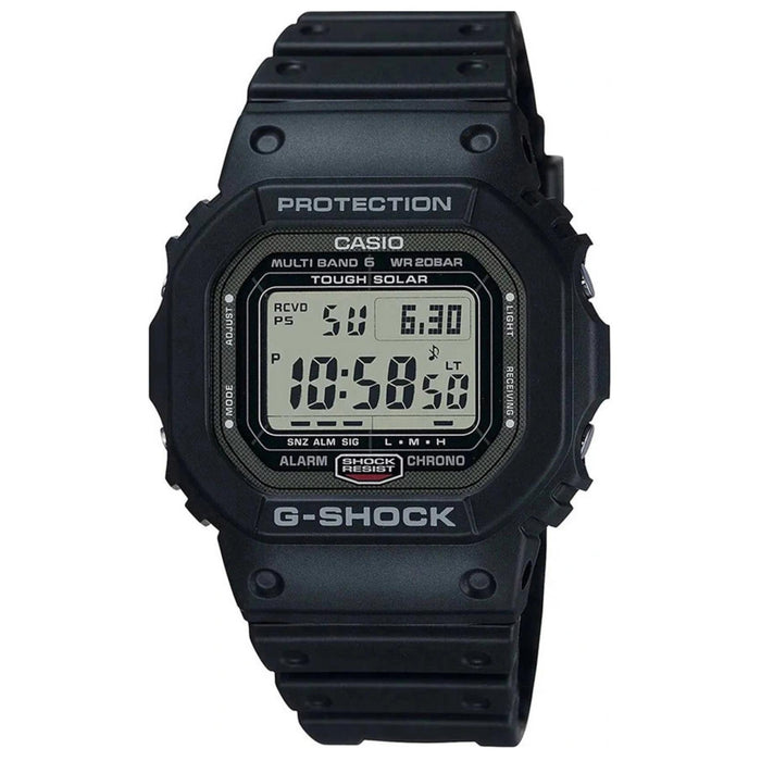 Ανδρικό ρολόι Casio G-SHOCK GW-5000U-1ER με μαύρο καουτσούκ λουράκι και μαύρο ψηφιακό καντράν 42.5 mm.