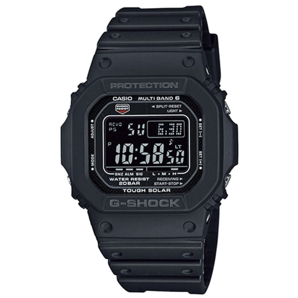 Ανδρικό ρολόι Casio G-SHOCK GW-M5610U-1BER με μαύρο καουτσούκ λουράκι και μαύρο ψηφιακό καντράν 43.2 mm.