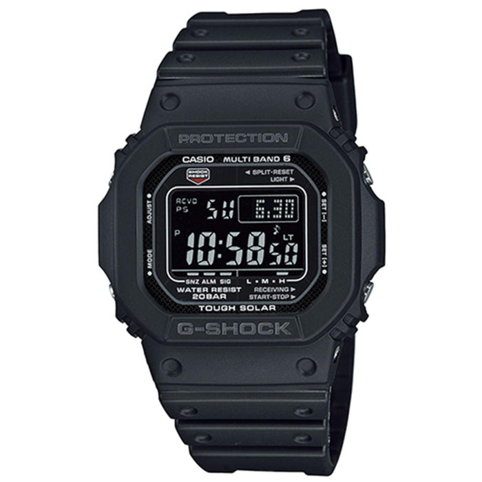 Ανδρικό ρολόι Casio G-SHOCK GW-M5610U-1BER με μαύρο καουτσούκ λουράκι και μαύρο ψηφιακό καντράν 43.2 mm.
