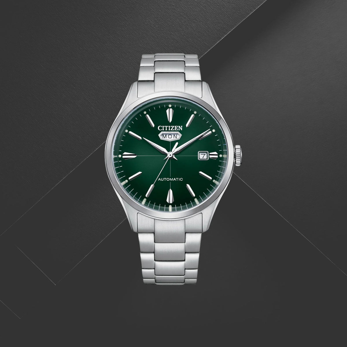 Ανδρικό Ρολόι Citizen Automatic NH8391-51XC Με Ασημί Μπρασελέ & Πράσινο Καντράν