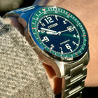 Αυτόματο Ρολόι Citizen NJ0190-51X Με Ασημί Μπρασελέ & Πράσινο Καντράν