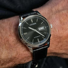 Αυτόματο Ρολόι Citizen NY4058-01EE με Μαύρο Δερμάτινο Λουράκι & Μαύρο Καντράν