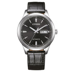 Αυτόματο Ρολόι Citizen NY4058-01EE με Μαύρο Δερμάτινο Λουράκι & Μαύρο Καντράν