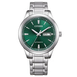 Ανδρικό ρολόι αυτόματο Citizen NY4058-79XE με ασημί μπρασελέ και πράσινο καντράν