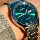 Αυτόματο Ρολόι Citizen NY4058-79XE Με Ασημί Μπρασελέ & Πράσινο Καντράν