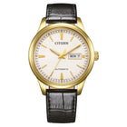 Αυτόματο Ρολόι Citizen NY4059-09AE με Καφέ Δερμάτινο Λουράκι & Λευκό Καντράν