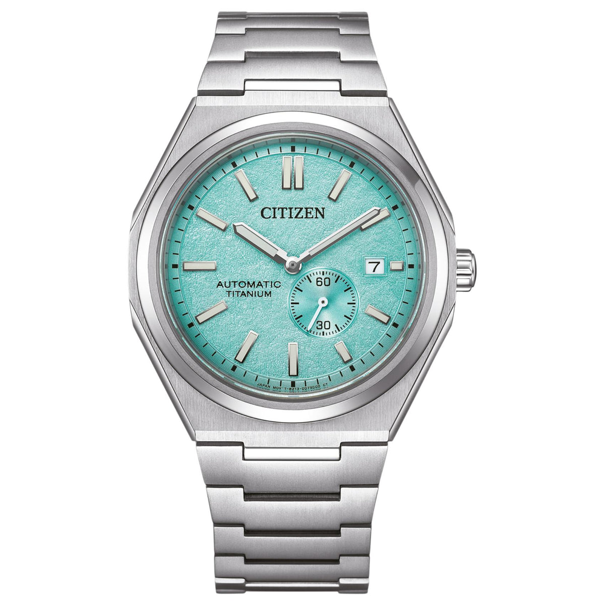 Ανδρικό αυτόματο ρολόι Citizen Super Titanium NJ0180-80M με γαλάζιο καντράν