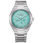 Ρολόι Citizen Super Titanium Zenshin NJ0180-80M με Ασημί Μπρασελέ & Γαλάζιο Καντράν