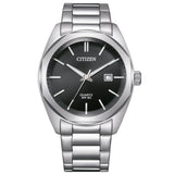 Ανδρικό ρολόι Citizen BI5110-54E με ασημί μπρασελέ και μαύρο καντράν 41mm με ένδειξη ημερομηνίας.