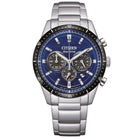 Ρολόι Citizen Eco-Drive CA4624-56L με Ασημί Μπρασελέ και Μπλε Καντράν