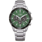 Ρολόι Citizen Eco-Drive CA4624-56X με Ασημί Μπρασελέ και Πράσινο Καντράν