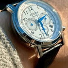 Ρολόι Citizen Eco-Drive CA4630-02A με Μαύρο Δερμάτινο Λουράκι και Λευκό Καντράν