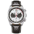 Ρολόι Citizen Eco-Drive CA4640-09A με Μαύρο Δερμάτινο Λουράκι και Λευκό Καντράν