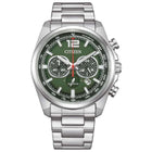 Ρολόι Citizen Eco-Drive CA4640-50X με Ασημί Μπρασελέ και Πράσινο Καντράν