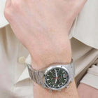 Ρολόι Citizen Eco-Drive CA4640-50X με Ασημί Μπρασελέ και Πράσινο Καντράν
