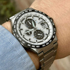 Ρολόι Citizen Eco-Drive Radio Controlled AT8238-84A με Ασημί Μπρασελέ