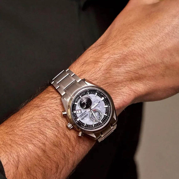 Ρολόι Citizen Eco-Drive Tsuki-yomi BY1010-81H με Ασημί Μπρασελέ