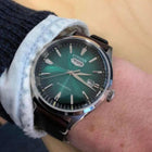 Ανδρικό Ρολόι Citizen Automatic NH8390-03XE με Καφέ Λουράκι & Πράσινο Καντράν