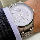 Ανδρικό Ρολόι Citizen Automatic NH8391-51AE με Ασημί Μπρασελέ & Λευκό Καντράν