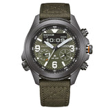Ανδρικό ρολόι Citizen Promaster Land JV1005-02W με πράσινο nylon λουράκι και μαύρο καντράν 43.5mm με αναλογική και ψηφιακή ένδειξη.