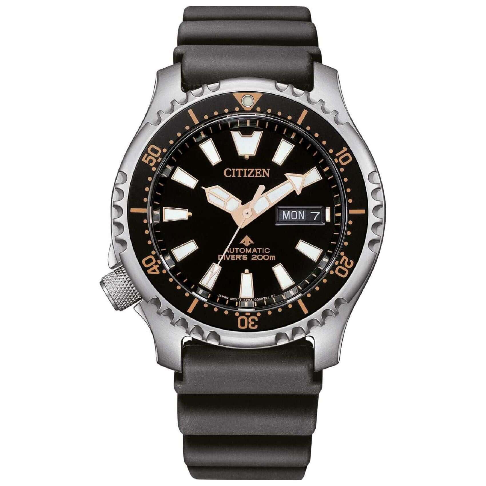 Ανδρικό ρολόι Citizen Promaster Marine NY0160-66EE Limited Edition με μαύρο λουράκι καουτσούκ, μαύρο καντράν και περιστρεφόμενη στεφάνη.