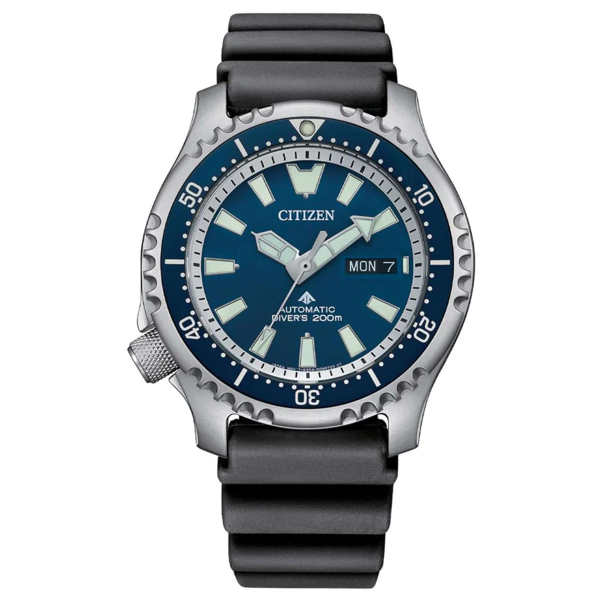 Ανδρικό ρολόι Citizen Promaster Marine NY0161-63LE Limited Edition με μαύρο λουράκι καουτσούκ, μπλε καντράν και περιστρεφόμενη στεφάνη.