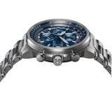 Μπλε καντράν 41mm του ανδρικού ρολογιού Citizen Promaster Sky AT8300-58L με χρονογράφο, παγκόσμια ώρα και αχάρακτο ζαφείρι.