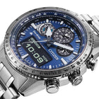 Ρολόι Citizen Promaster Sky Eco-Drive JV2000-51L Ψηφιακό-Αναλογικό με Ασημί Μπρασελέ & Μπλε Καντράν