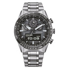 Ρολόι Citizen Promaster Sky Eco-Drive JV2006-55H Ψηφιακό-Αναλογικό με Ασημί Μπρασελέ & Γκρι Καντράν